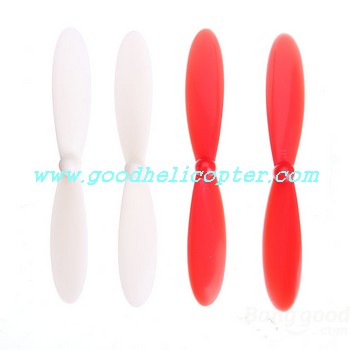 HUBSAN-X4-H107D Quadcopter parts blades (white + red) - Click Image to Close